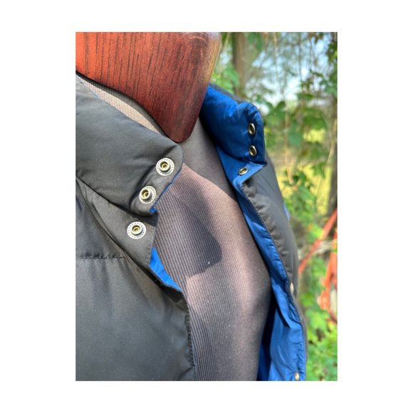 Vintage Polo Ralph Lauren Puffer Vest Black Blue Reversible Snap Closure - Picture 8 of 11